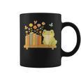 Cute Kawaii Frog Books Flowers Graphic Print Coffee Mug