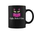 Cute Kitty Face Coffee Books & Cats Graphic Print Coffee Mug