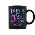 Cute Mermaid Librarian Teacher Dive Into A Good Book Reading Graphic Print Coffee Mug Cute Mermaid Librarian Teacher Dive Into A Good Book Reading Graphic Print Coffee Mug