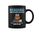 Cute Owl Reading Book Lover Positive Saying Graphic Print Coffee Mug
