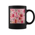 Cute Pink Book Pattern Book Lover Graphic Print Coffee Mug