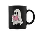 Cute Retro Reading Book Library Ghost Costume Graphic Print Coffee Mug