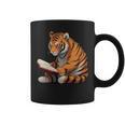 Cute Tiger Is Reading a Book Reading Tiger Graphic Print Coffee Mug