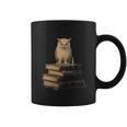 Dark Academia Vintage Owl On Books With Candle Library Graphic Print Coffee Mug