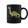 Dinosaur Librarian Book Lover Reading Brontosaurus Graphic Print Coffee Mug