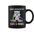 Distracted By Cats Coffee And Books Graphic Print Coffee Mug