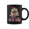 Dog Book Saying I Closed My Book To Be Here Librarian Men Women Kids Graphic Print Coffee Mug
