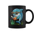 Dolphin Reading Book Matching Bookworm Librarian Books Lover Graphic Print Coffee Mug