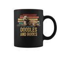 Doodles And Books Goldendoodle Dog Doodle Book Lover Retro Graphic Print Coffee Mug