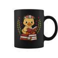 Duck Reading Book Graphic Duck With Book Floral Graphic Print Coffee Mug