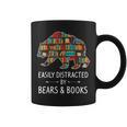 Easily Distracted By Bears & Books Lover Mammal Animal Graphic Print Coffee Mug