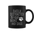 Easily Distracted By Books And Dogs Geek Animal Lover Graphic Print Coffee Mug