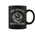Easily Distracted By Books And Dragons Book Dragon Lover Graphic Print Coffee Mug Easily Distracted By Books And Dragons Book Dragon Lover Graphic Print Coffee Mug