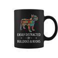 Easily Distracted By Bulldogs & Books Lover Pet Pup Graphic Print Coffee Mug
