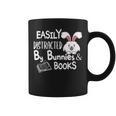 Easily Distracted By Bunnies And Books Graphic Print Coffee Mug