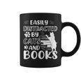 Easily Distracted By Cats And Books Cats & Book Lovers Graphic Print Coffee Mug Easily Distracted By Cats And Books Cats & Book Lovers Graphic Print Coffee Mug