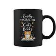 Easily Distracted By Cats And Books Cat & Book Lover Graphic Print Coffee Mug Easily Distracted By Cats And Books Cat & Book Lover Graphic Print Coffee Mug