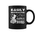 Easily Distracted By Cats And Books Books Cat Book Lover Graphic Print Coffee Mug Easily Distracted By Cats And Books Books Cat Book Lover Graphic Print Coffee Mug