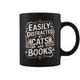Easily Distracted By Cats And Books Graphic Print Coffee Mug