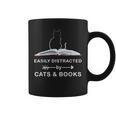 Easily Distracted By Cats And Books Reading Cats Main Coon Graphic Print Coffee Mug