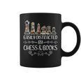 Easily Distracted By Chess And Books Graphic Print Coffee Mug