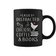 Easily Distracted By Chickens And Coffee And Books Graphic Print Coffee Mug