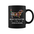 Easily Distracted By Dogs & Books Graphic Print Coffee Mug
