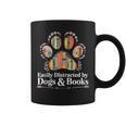 Easily Distracted By Dogs And Books Reading Graphic Print Coffee Mug Easily Distracted By Dogs And Books Reading Graphic Print Coffee Mug