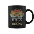 Easily Distracted By Dogs And Books Retro Vintage Dogs Lover Graphic Print Coffee Mug