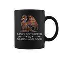 Easily Distracted By Dragon And Book Apparel Graphic Print Coffee Mug