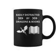 Easily Distracted By Dragon And Books Nerds Graphic Print Coffee Mug