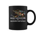 Easily Distracted By Dragons & Books Cool Reading Books Graphic Print Coffee Mug