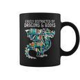 Easily Distracted By Dragons Books Bookworm Graphic Print Coffee Mug Easily Distracted By Dragons Books Bookworm Graphic Print Coffee Mug