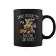 Easily Distracted By Dragons And Books Reading & Fantasy Graphic Print Coffee Mug