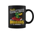Easily Distracted By Dragons And Books Reading Book Dragon Graphic Print Coffee Mug