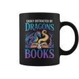 Easily Distracted By Dragons Fantasy Book Reading Graphic Print Coffee Mug Easily Distracted By Dragons Fantasy Book Reading Graphic Print Coffee Mug