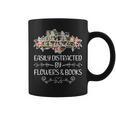 Easily Distracted By Flowers And Books Graphic Print Coffee Mug