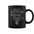 Easily Distracted By Knitting Books And Yarn Quote Reader Graphic Print Coffee Mug