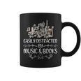 Easily Distracted By Music And Books Graphic Print Coffee Mug Easily Distracted By Music And Books Graphic Print Coffee Mug