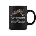 Easily Distracted By Octopuses & Books Lover Mollusc Graphic Print Coffee Mug