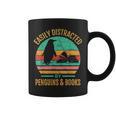 Easily Distracted By Penguins & Books Retro Graphic Print Coffee Mug Easily Distracted By Penguins & Books Retro Graphic Print Coffee Mug