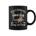 Easily Distracted By Sewing And Books Quilters Graphic Print Coffee Mug