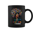 Education Is Freedom History Month Teacher Books Afro For Men Women Graphic Print Coffee Mug