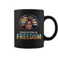Education Is Freedom Woman Afro Books Reading Graphic Print Coffee Mug Education Is Freedom Woman Afro Books Reading Graphic Print Coffee Mug