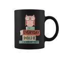 Everyday Should Be Library Day Cute Owl Reading Books Lover Graphic Print Coffee Mug Everyday Should Be Library Day Cute Owl Reading Books Lover Graphic Print Coffee Mug