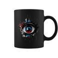 Evil Eye Comic Book Art Eyes Red Blue Grunge Aesthetic Graphic Print Coffee Mug
