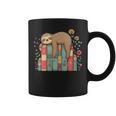 Floral Sloth Sleeping On Books Graphic Print Coffee Mug