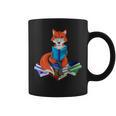 Fox Nerd Reading Books Bookworm Library Book Graphic Print Coffee Mug