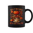 Fully Booked For Fall Books Coffee Leaves Pumpkins Tee Graphic Print Coffee Mug