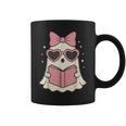 Ghost Reading Book Halloween Cat Lover Graphic Print Coffee Mug